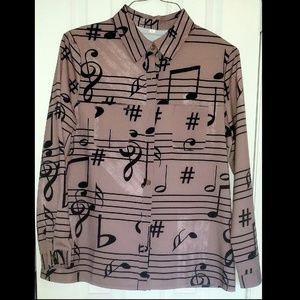 Music Keys button down blouse
